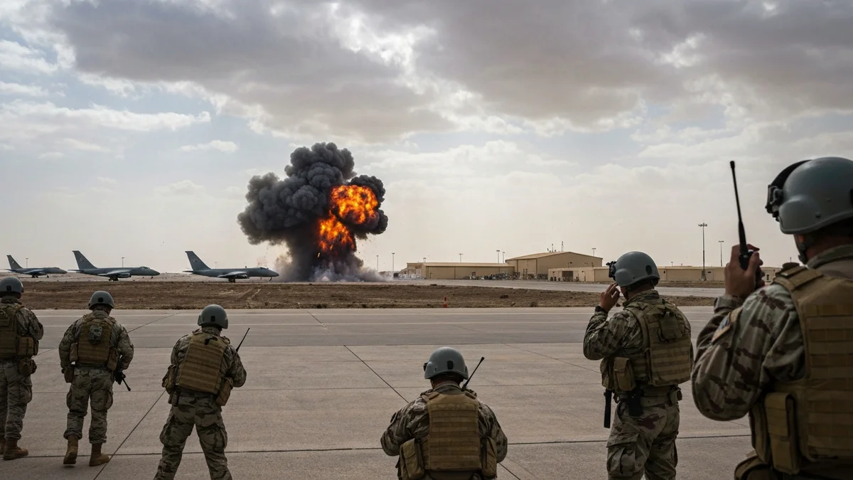 Kuveyt'teki Ali al-Salem Hava Üssü'nde Patlama Görüntüleri